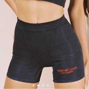 Wish me luck black biker shorts